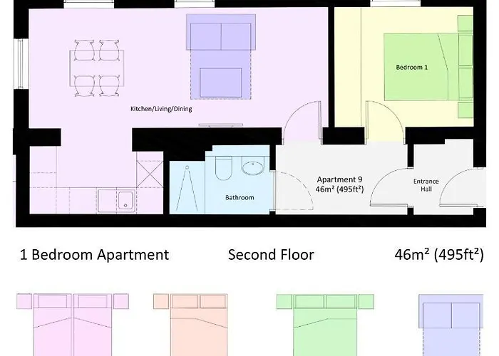 Дом отдыха 9 1 Bedroom, Sleeps X 4 *